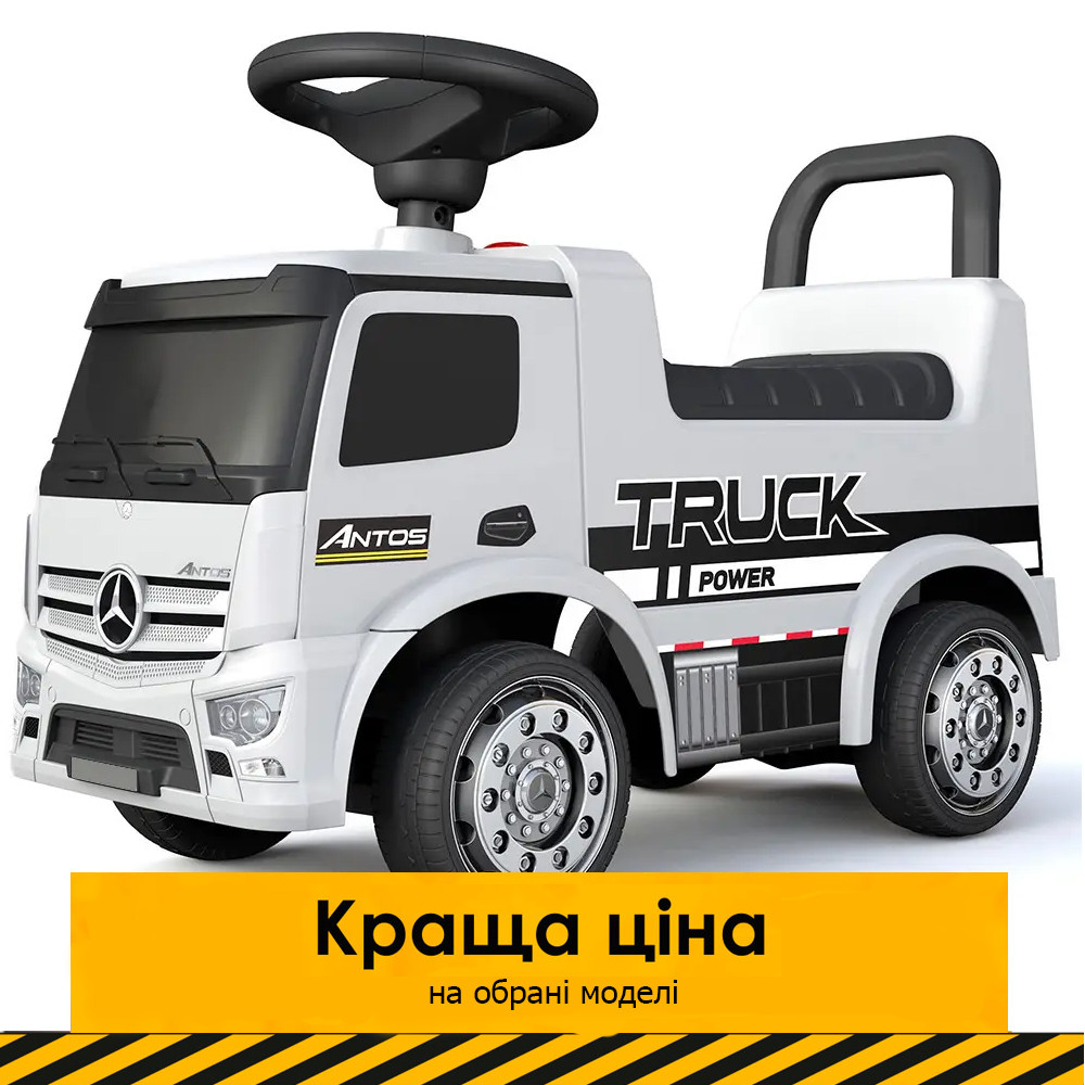 Дитяча каталка-толокар Mercedes (машинка, музика, на батарейці) Вантажівка Bambi 656-1