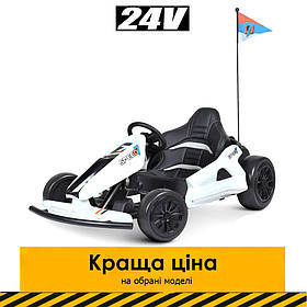 Дитячий Дрифт-карт (2мотори 200W, 1 акум. 24V14AH, музика, світло) Bambi Racer M 4853L-1(24V) Білий