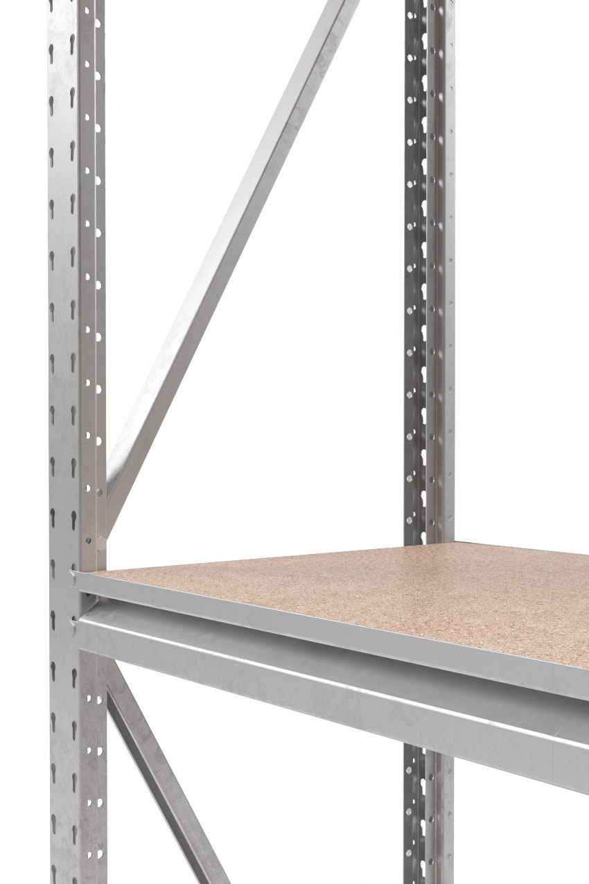 Ярус поличний складського стелажу SN п. 1340х500 мм оцинкований з полицею ДСП, фото 1