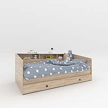 Дитяче ліжко з шухлядами Sleep well дерев'яна основа + ламелі 800х2040х1000 мм  Дуб Сонома