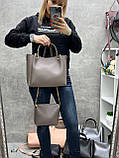 Беж - елегантний стильний зручний комплект сумка + клатч (2505), фото 8