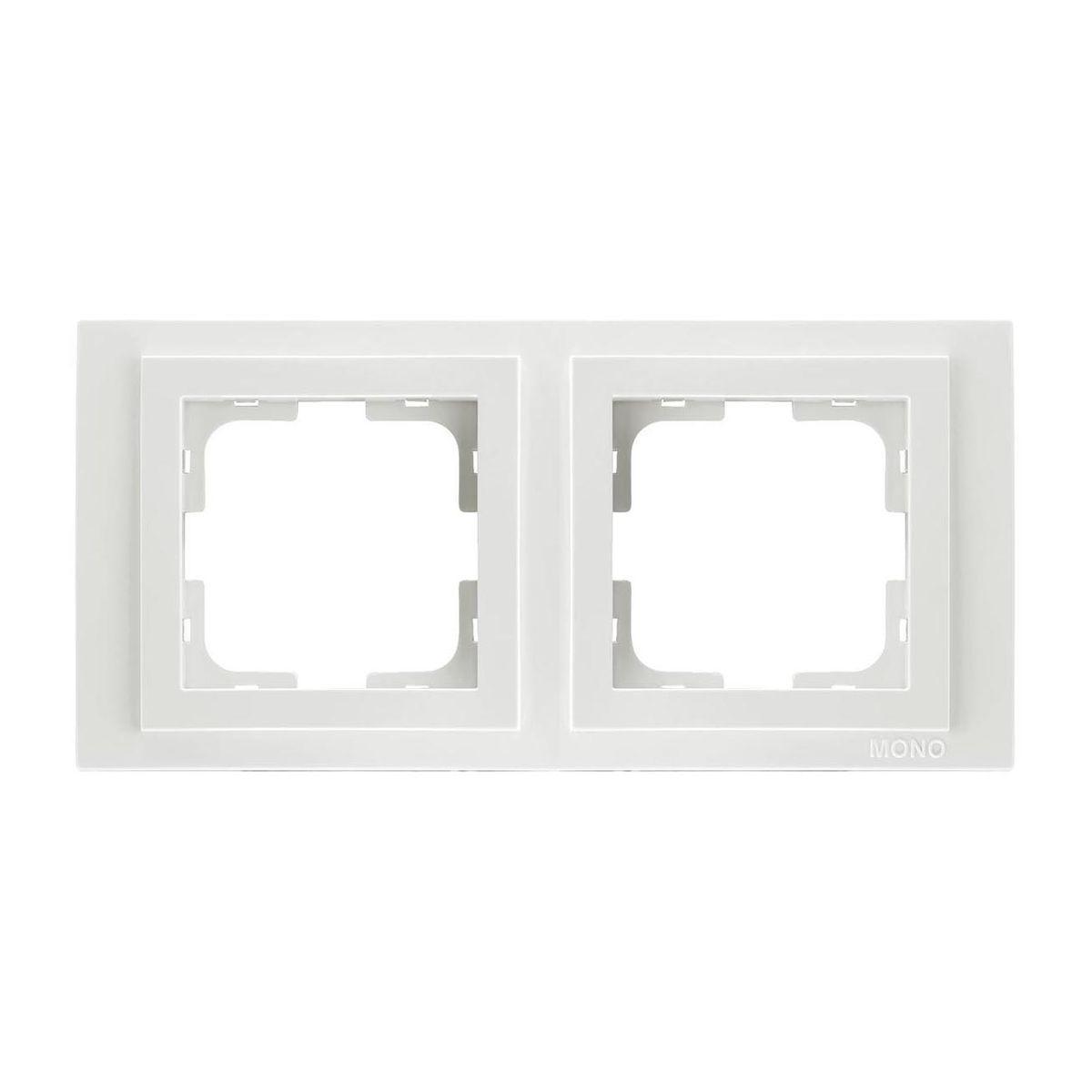 Рамка для розеток подвійна Mono Electric DESPINA перлина, фото 1