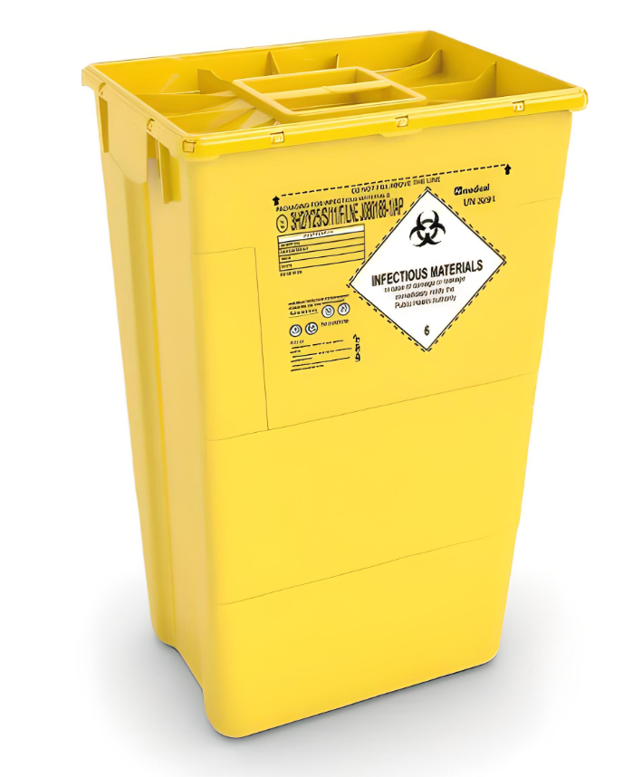 EVO 60 л контейнер для утилізації медичних відходів із кришкою MONO, ЖОВТИЙ