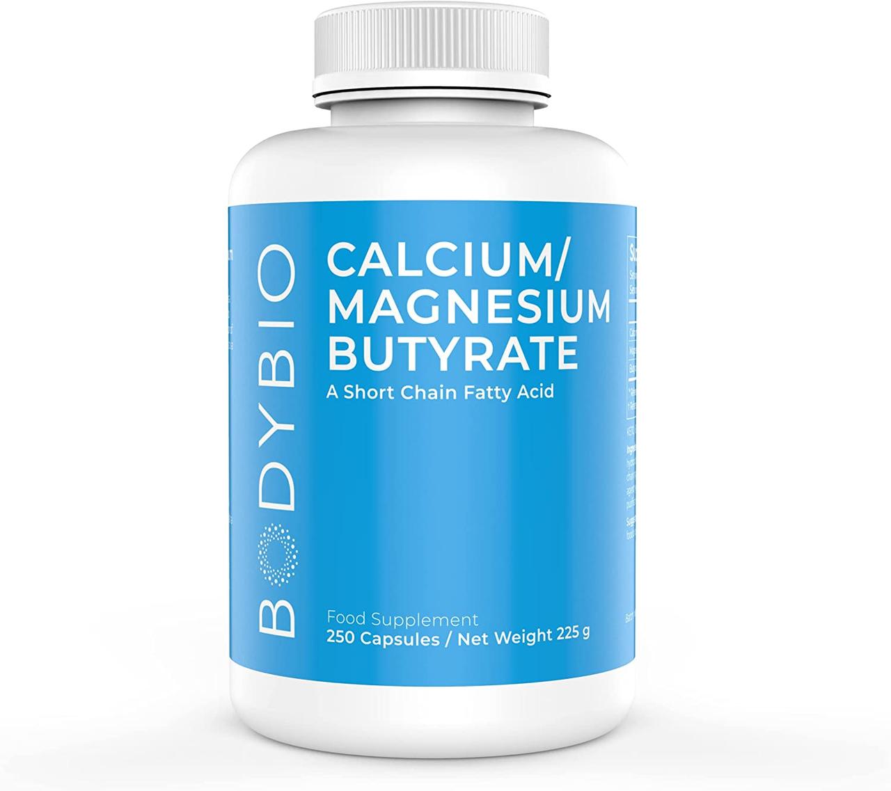 BodyBio Butyrate Cal-Mag / Бутират із кальцієм і магнієм 250 капсул