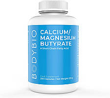 BodyBio Butyrate Cal-Mag / Бутират із кальцієм і магнієм 250 капсул