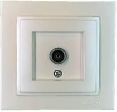 Розетка TV кінцева Mono Electric DESPINA перлина з екраном, фото 1