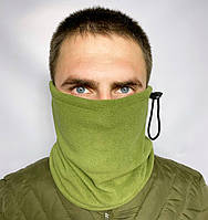 Баф чоловічий теплий армійський тактичний на флісі із затяжкою олива, універсальна маска пов'язка для шиї MR