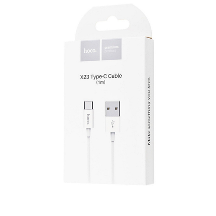 Кабель Hoco X23 Pisces Cable USB to Type - C 3A 1m White, фото 3