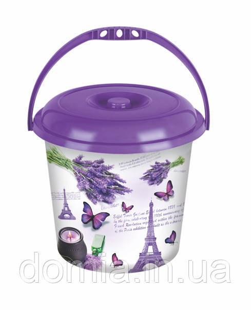 Відро з декор. з кришкою (34*31 см) 10 л. Elif Plastik, Туреччина U-358