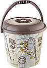 Відро з декор. з кришкою (34*31 см) 10 л. Elif Plastik, Туреччина U-358, фото 8