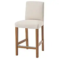 BERGMUND Барный стул со спинкой, имитация дуб/Халларп бежевый, 62 см