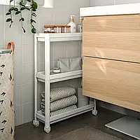 Ikea VESKEN Тележка, белая, 54x18x71 см 004.712.22