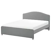 HAUGA Каркас кровати с мягкой обивкой, Vissle серый, 160x200 см