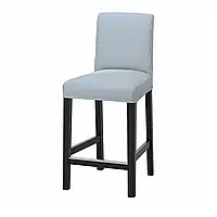 BERGMUND Барный стул со спинкой, черный/темно-синий Rommele/белый, 62 см