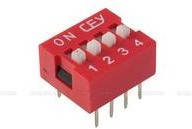 DS1040-04RN, DIP переключатель 4pin красный