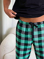 Мужские брюки пижамные, зелен./черный