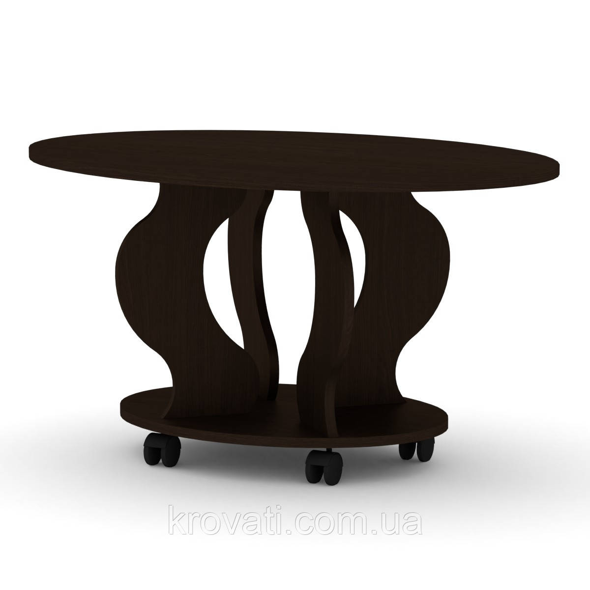 Овальний журнальний стіл Венеція 2, Компаніт, Венге темний