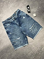 Шорты джинсовые мужские тесно-синие люкс качество