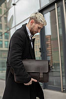 Шкіряна чоловіча сумка Джоерман, натуральна Вінтажна шкіра колір коричневый, відтінок Шоколад