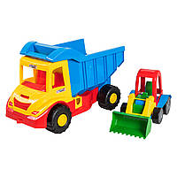 Игровой набор машинок грузовик с трактором Wader Multi truck (39219) Желтый
