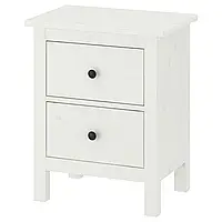 HEMNES Комод с 2 ящиками, белая морилка, 54x66 см