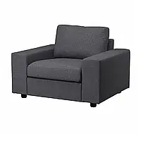 VIMLE Кресло, с широкими подлокотниками/Гуннаред средний серый