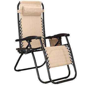 Шезлонг (крісло-лежак) для пляжу, тераси та саду Springos Zero Gravity GC0028 .