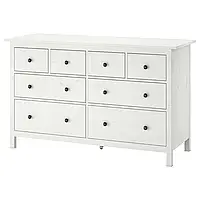 HEMNES Комод с 8 ящиками, белая морилка, 160x96 см