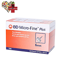 Иглы для шприц-ручек BD Micro-Fine+ "МикроФайн" 6мм 100 шт.