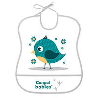 Детский слюнявчик для кормления пластиковый мягкий, Canpol Babies (2/919) Серый
