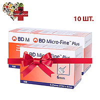 Иглы для шприц-ручек BD Micro-Fine+ "МикроФайн" 6мм 100 шт. 10 упаковок