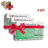 Иглы для шприц-ручек BD Micro-Fine+ "МикроФайн" 4мм 100 шт. 3 упаковки