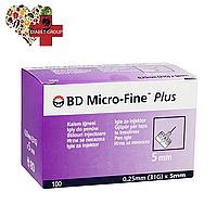 Иглы для шприц-ручек BD Micro-Fine+ "МикроФайн" 5мм 100 шт.