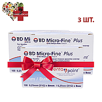 Иглы для шприц-ручек BD Micro-Fine+ "МикроФайн" 8мм 100 шт. (3 упаковки)