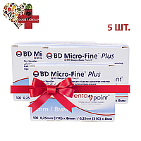 Иглы для шприц-ручек BD Micro-Fine+ "МикроФайн" 8мм 100 шт. (5 упаковок)