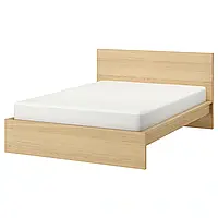 MALM Каркас кровати, высокий, дубовый шпон, беленый/Luröy, 160x200 см