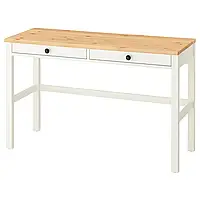 HEMNES Стол с 2 ящиками, белая морилка/светло-коричневый, 120x47 см