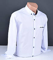 Мужская рубашка однотонная белая Турция 1050