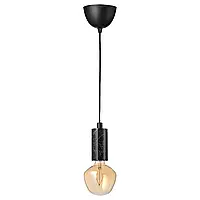 Подвесной светильник с колбой из черного мрамора/формы колокольчика из коричневого прозрачного стекла...