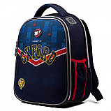 Рюкзак шкільний каркасний YES H-100 Oxford 35х28х15 см 15 л синій (559377), фото 2