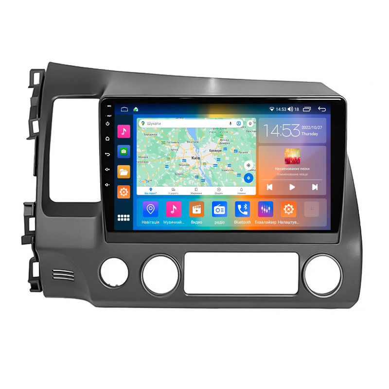 Штатна магнітола Lesko для Honda Civic VIII 2005-2009 екран 10" 4/64 Gb CarPlay 4G Wi-Fi GPS Prime 5 шт., фото 1
