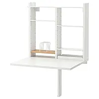 NORBERG Подвесной стол с местом для хранения, белый, 64x60 см