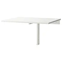 NORBERG Пристенный раскладной стол, белый, 74x60 см
