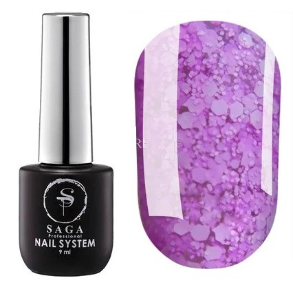 Гель-лак SAGA professional Мармелад 5 (бузковий з пластівцями), 9 мл, фото 1