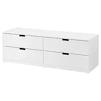 NORDLI Комод с 4 ящиками, белый, 160x54 см