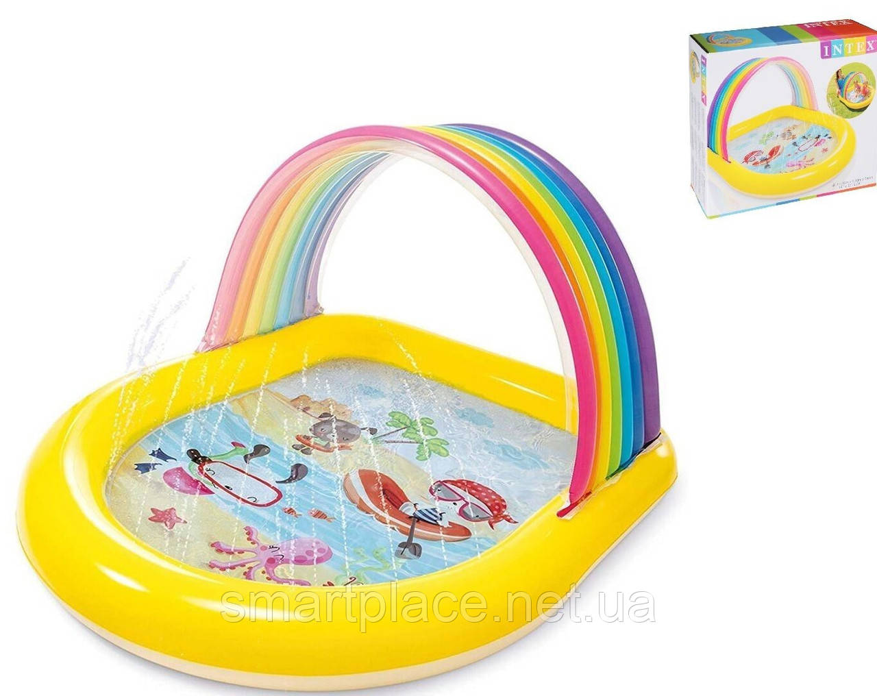 Детский надувной бассейн Intex "Радуга" 147 х 130 х 86 см/ Надувной ...