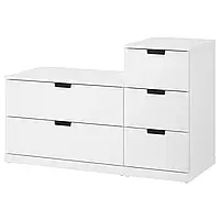 NORDLI Комод с 5 ящиками, белый, 120x76 см