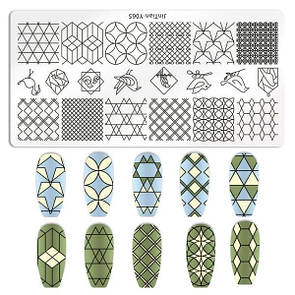 Пластина для стемпінгу прямокутна абстракція геометрія JinTian-Y065