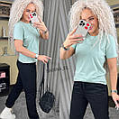 Жіноча базова футболка напівоблягаючого силуету в кольорах (р. 42-50) 7171057, фото 10