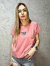 Жіноча вільна футболка з котону з написом на грудях (р. 42-46) 1171061r, фото 4